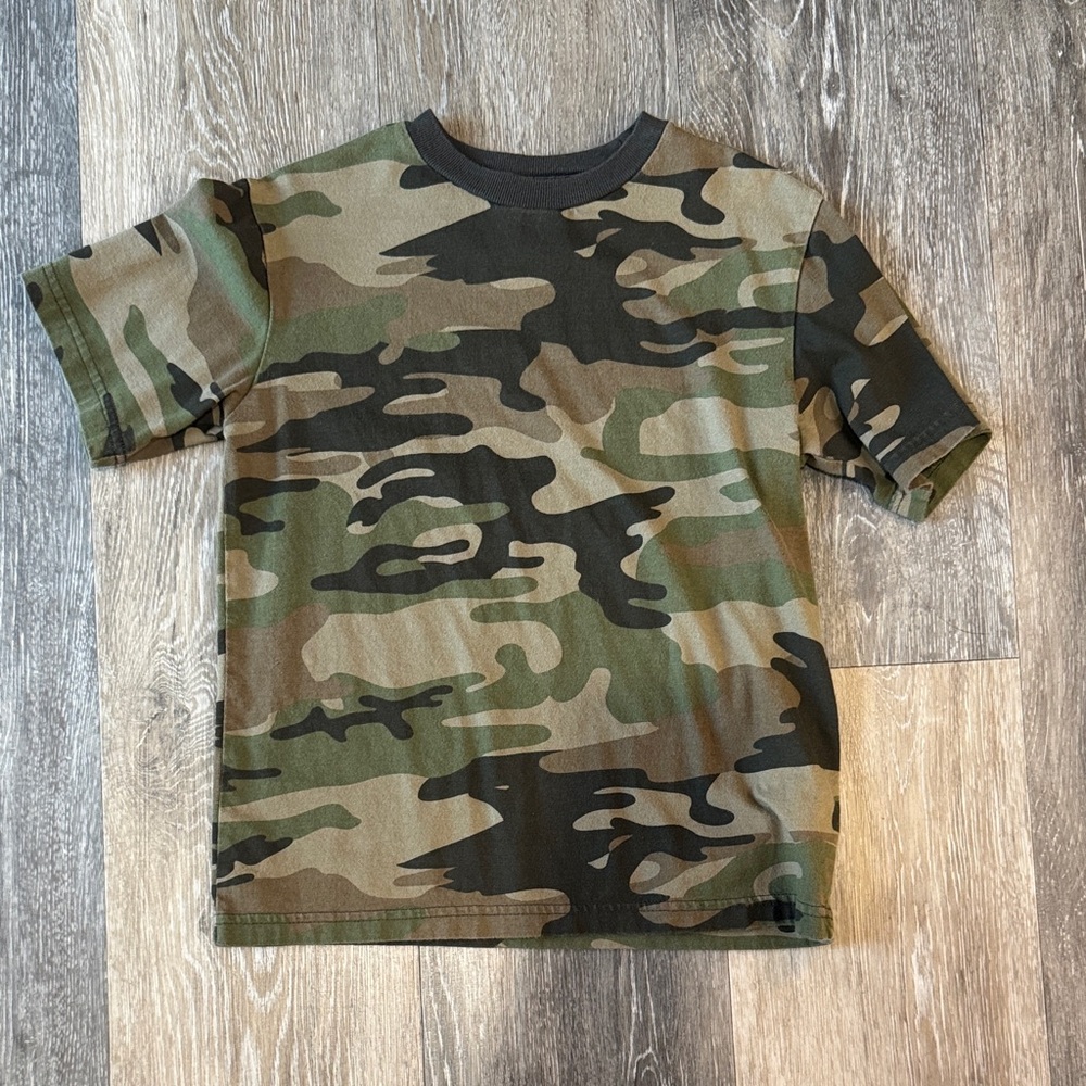 Cherokee Green and Brown Camouflage Kids T-Shirt